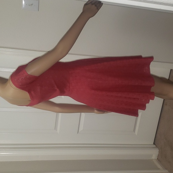 Free People 0 sweet yet sexy dark pale pink lace off shoulder cap sleeves mini - Picture 7 of 10